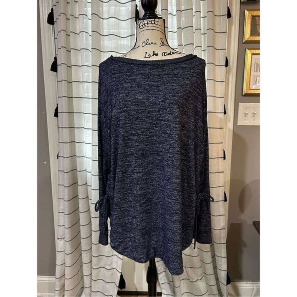 Gap Crew Neck Blue Crewneck Sweater Tie Side Size XL